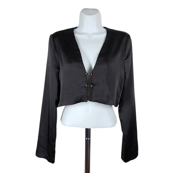 ZARA SATIN CROPPED V-NECK TOP "FLAW" - Picture 1 of 8